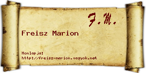 Freisz Marion névjegykártya